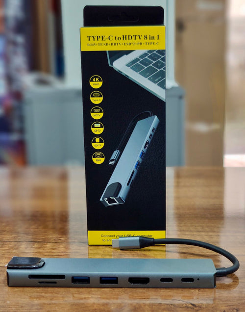 Adaptateur Type C to HDMI_04USB_RJ45_VGA... 8IN1