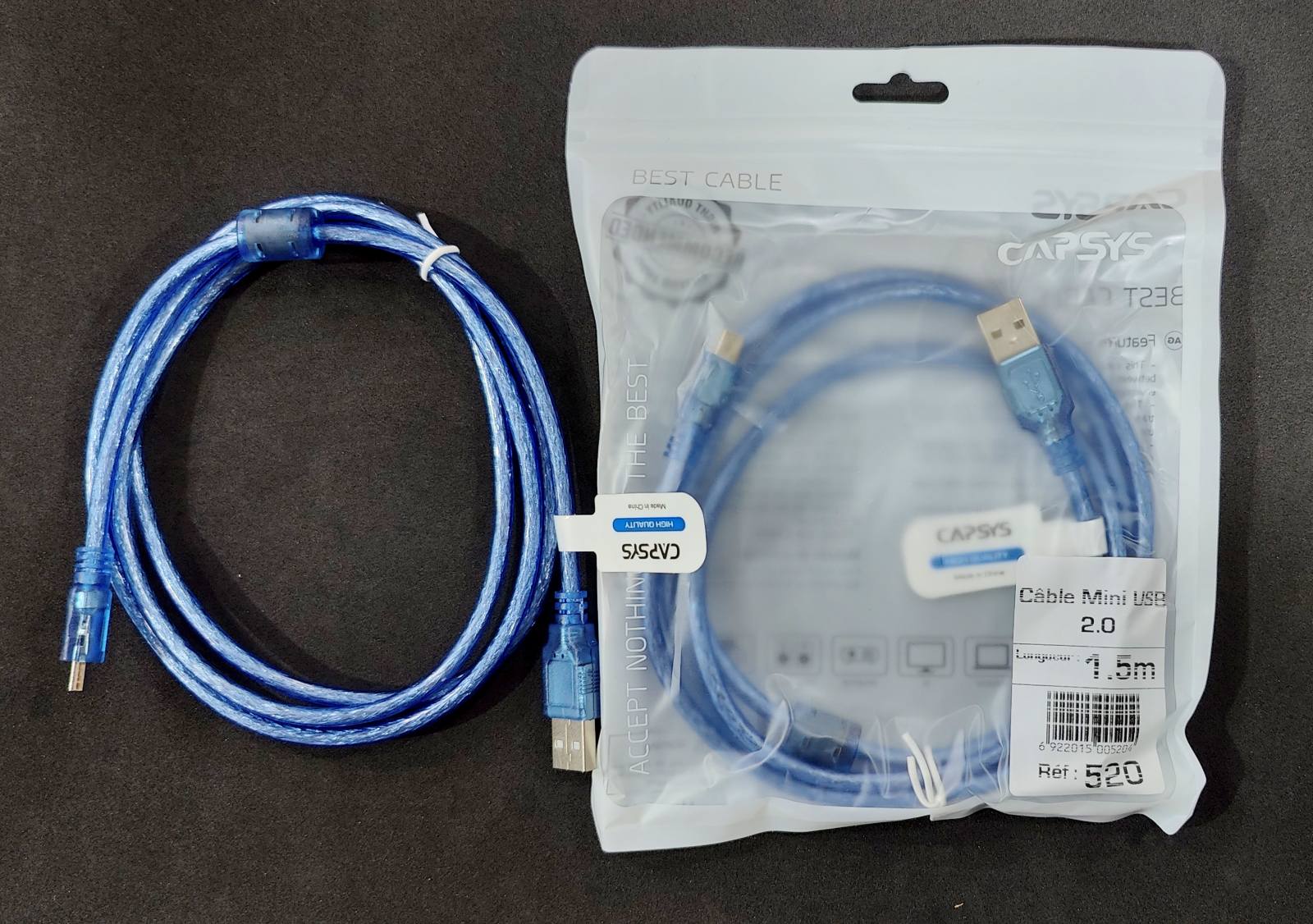 Cable USB / Mini 5 Pin_MP4+Chargeur PSP  1.5M