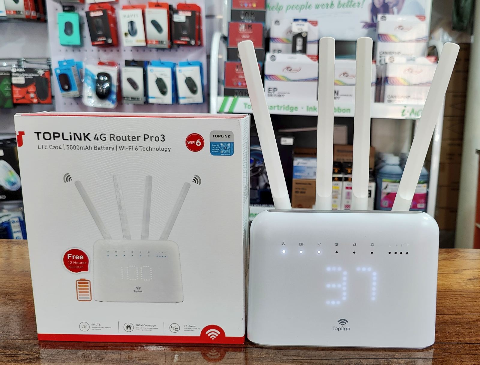 Modem TOPLINK 4G-5G LTE 450Mbps Mobile WiFi6 Pro3+Batterie 5000 Mah