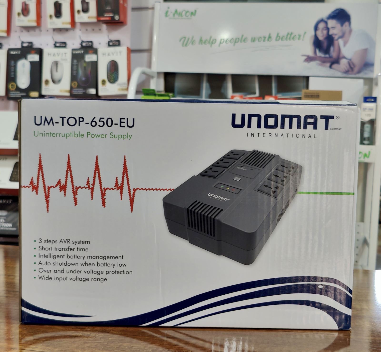 Onduleur UNOMAT UPS 650VA 06 Sorties Prise