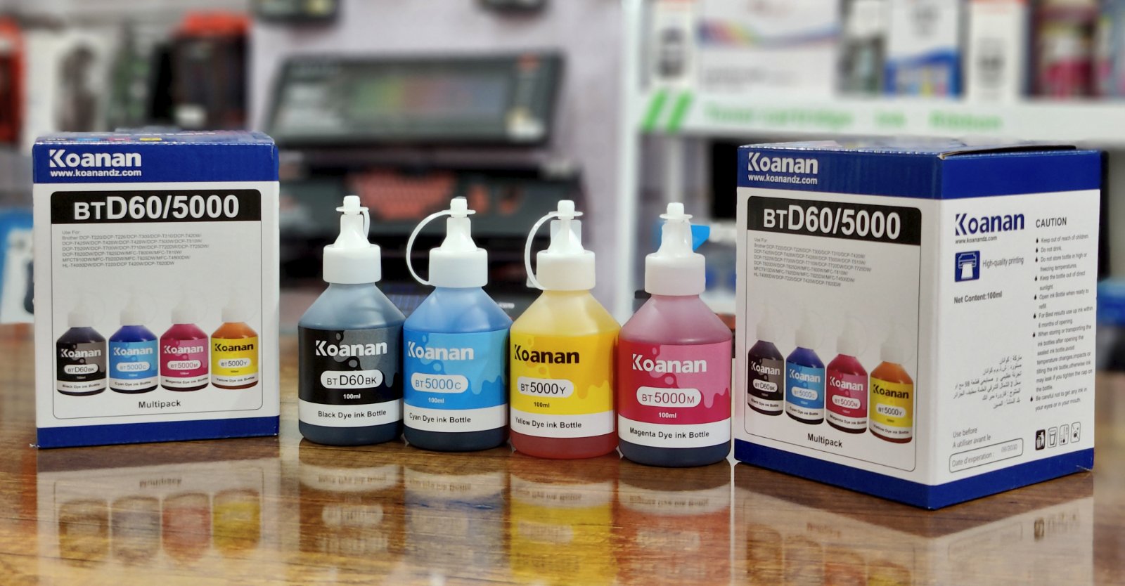Pack Bouteille Encre Brother BT5000 (BK-C-M-Y) KOANAN