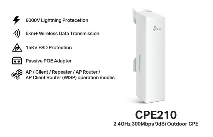 Point d'Acces TP-Link WiFi CPE 210 2.4GHz 9dbi Exterieur