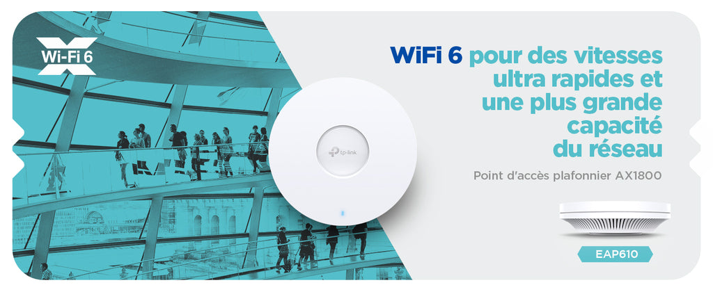 Point d'Acces TP-Link WiFi EAP-610 AX1800 Wi-Fi 6 Gigabit PoE Plafonnier