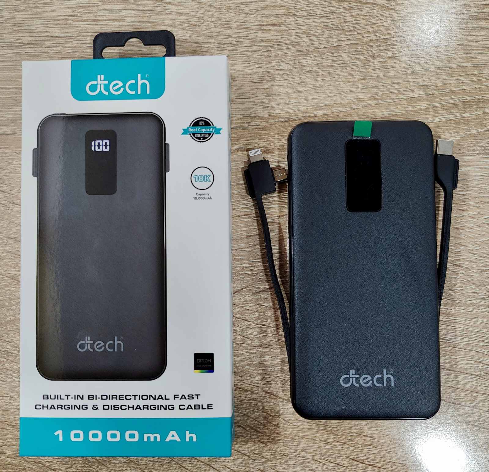 Power Bank D-TECH10000 Mah DP10H FAST/USB/Type C/IPHONE
