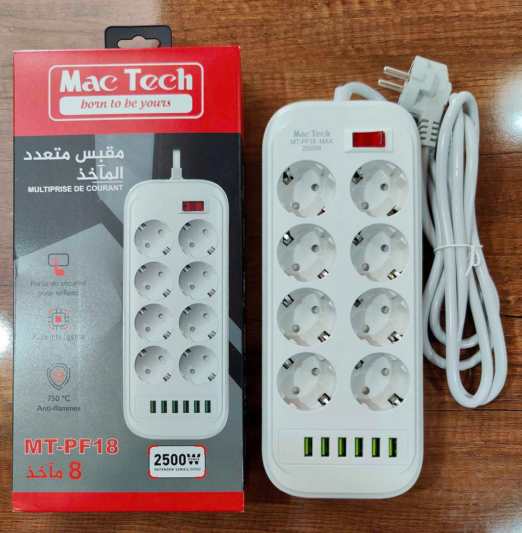 Prise Filtre MacTech (08 Prises_06 USB) MT-PF18