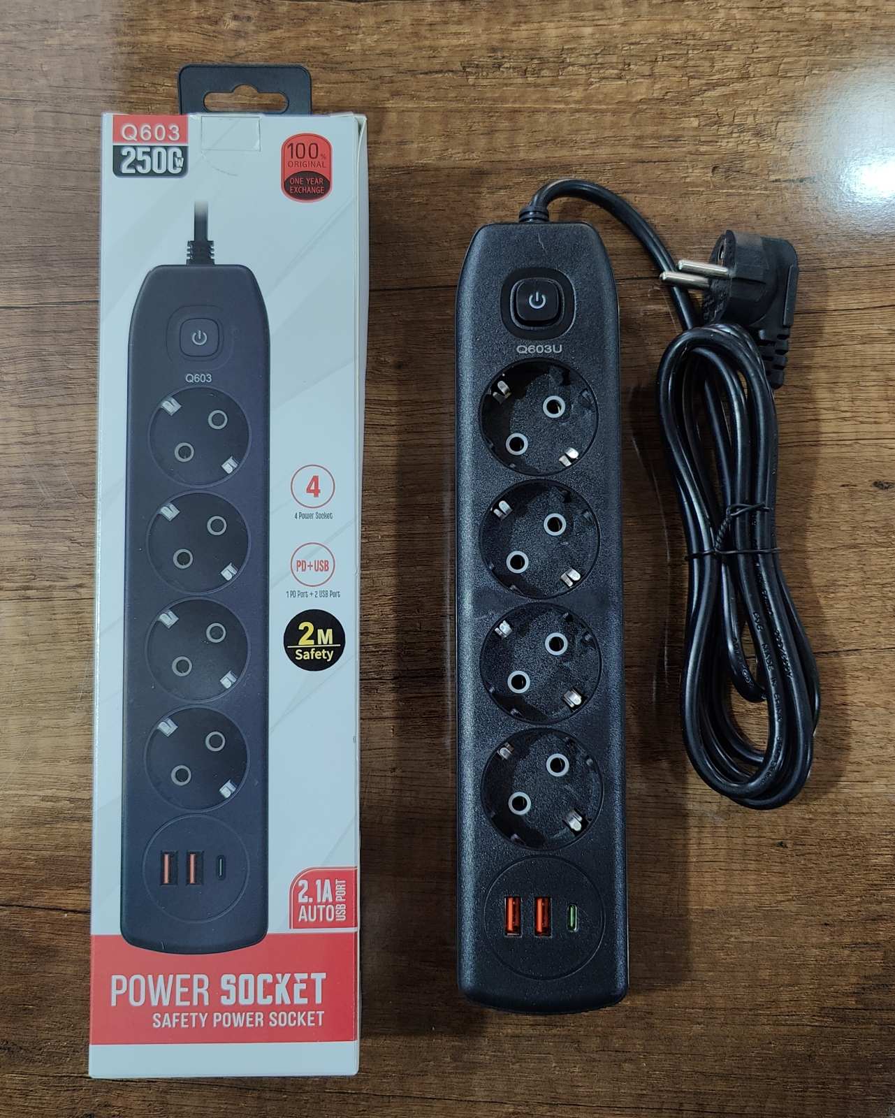 Prise Filtre 04 PORTS AC + 02 USB + USB C_Q 603
