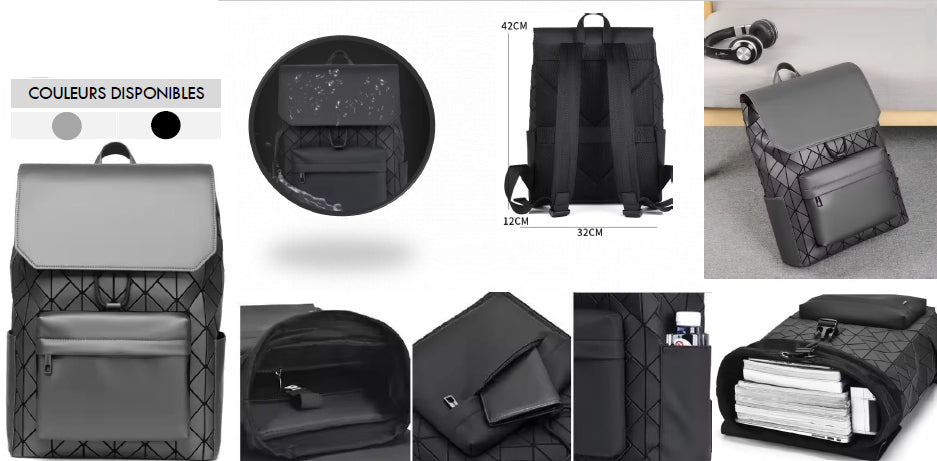 Sac a Dos 15.6" Simili Cuir GM 1612 Imperméable