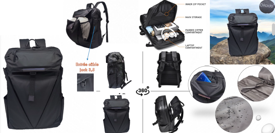 Sac a Dos 17.3" Simili Cuir S611A