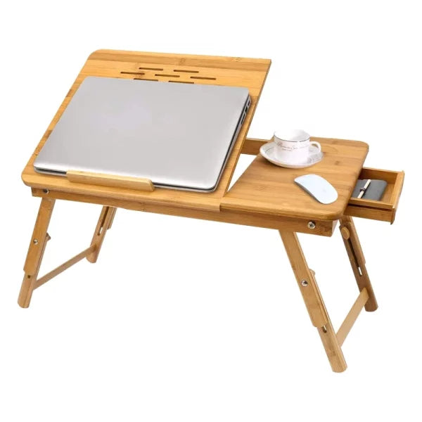 Table Laptop Pliante avec Ventilo en Bois Bamboo BM-62
