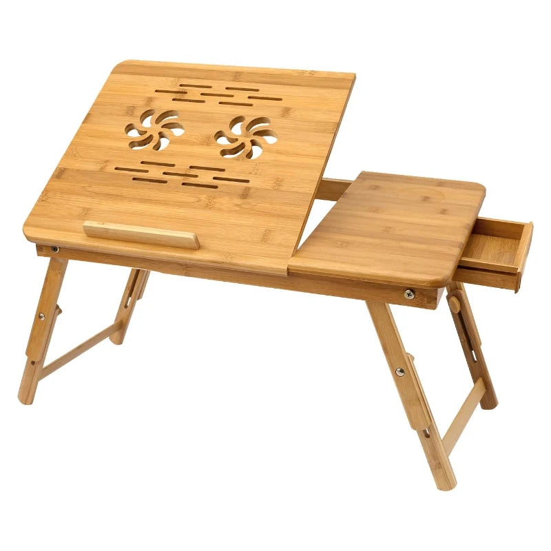 Table Laptop Pliante avec Ventilo en Bois Bamboo BM-62