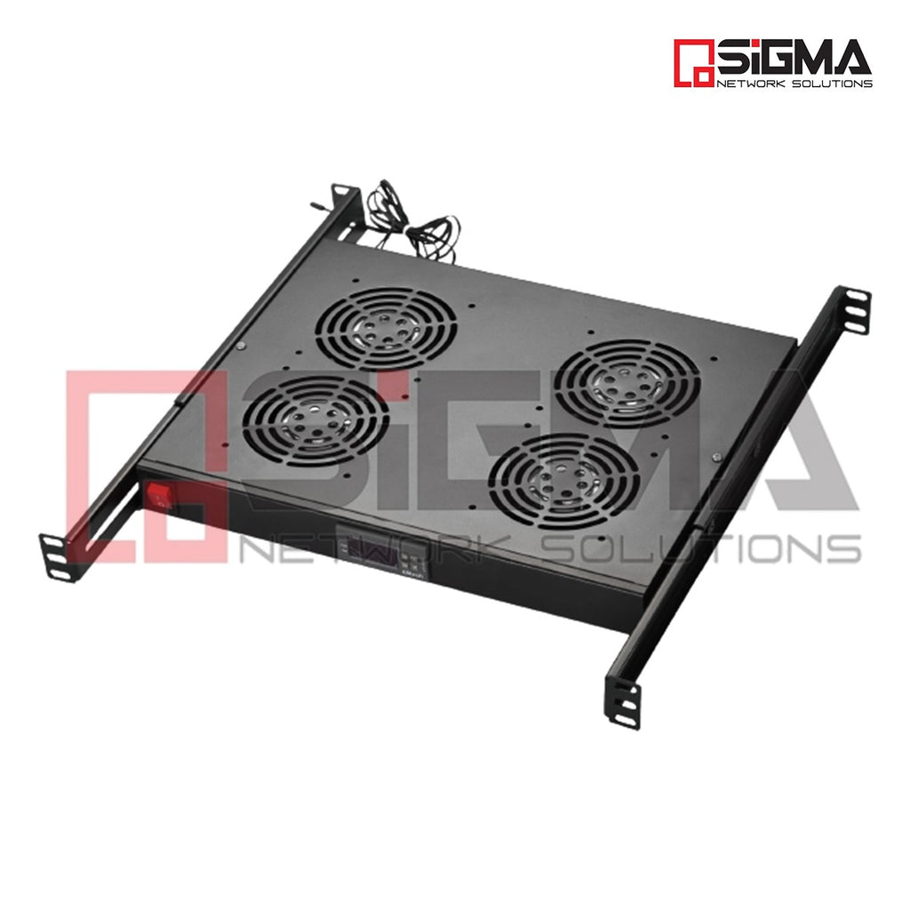 Ventilateur Armoire 19" Kit de  4V Rackable  Avec  Thermostat